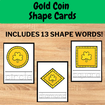 Preview of St. Patrick’s Day Shape Vocab Cards - Preschool Shapes Go Fish or Memory