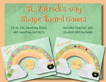 Preview of St. Patrick's Day Shapes Board Games