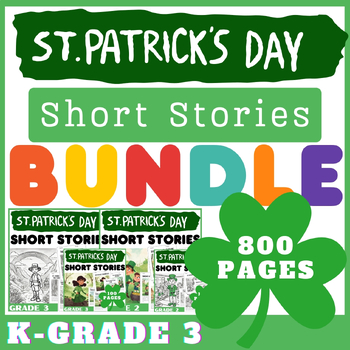 Preview of St. Patrick's Day Short Stories Reading Comprehension for K-Grade 3 Bundle