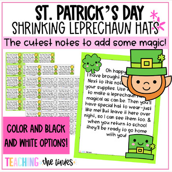 Preview of St. Patrick's Day Shrinking Leprechaun Hat Notes