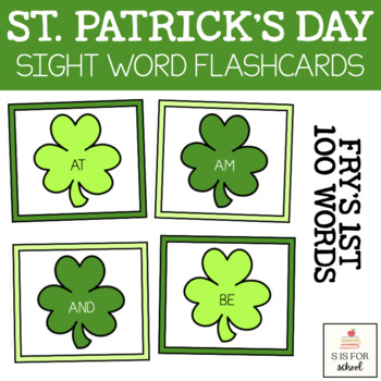 Preview of St. Patrick's Day Sight Word Flashcards {Fry's 1st 100 Words}