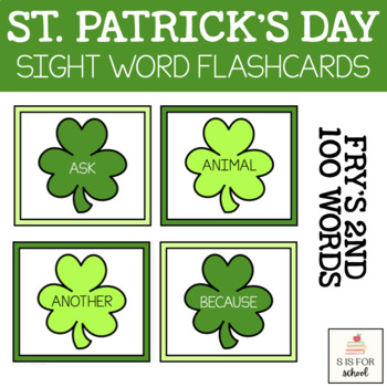Preview of St. Patrick's Day Sight Word Flashcards {Fry's 2nd 100 Words}
