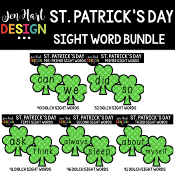 Preview of St. Patrick's Day Sight Words Bundle - Jen Hart Design