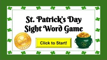 Preview of St. Patrick's Day Sight Words Interactive Game 1