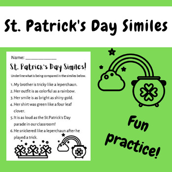 Preview of St. Patrick's Day Similes