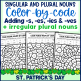 St. Patrick's Day Singular and Plural Nouns Color-by-Code 