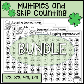 Preview of St. Patrick's Day Skip Counting and Multiples BUNDLE - Leprechaun Maze (2-5)