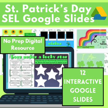Preview of St. Patrick's Day Social Emotional Slides | SEL Lucky Charms | Pot of Gold