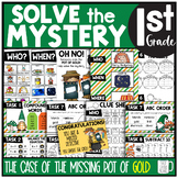 St. Patrick's Day Solve the Mystery Math & ELA Task Card Activity