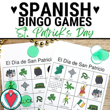 Preview of Spanish St. Patrick's Day Bingo Game and Vocabulary Lists - Beginning Spanish