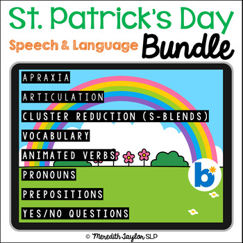 Preview of St Patrick's Day Speech & Language Growing BUNDLE of Boom Cards
