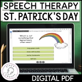 St. Patrick's Day Speech Therapy Activities Articulation &