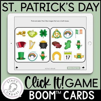 Preview of St. Patrick's Day Speech Therapy Game for Articulation & Language BOOM™ CARDS