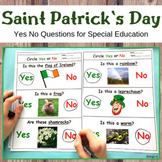 St Patrick`s Day Speech Therapy Worksheets | Yes No Questions