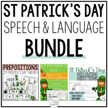 Preview of St Patrick's Day Speech and Language Bundle- Themed Speech Therapy