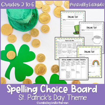 Preview of EDITABLE St. Patrick's Day Spelling Choice Board