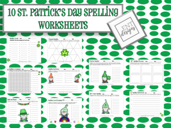 Preview of St. Patrick's Day Spelling Worksheets