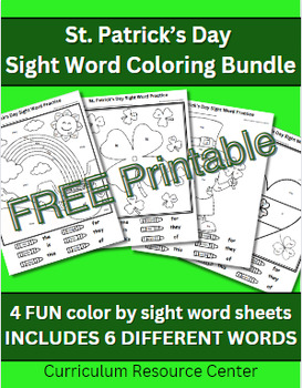 Preview of St. Patrick's Day Spring Color by Sight Word