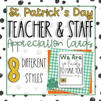 Preview of St. Patrick's Day Staff Appreciation Cards