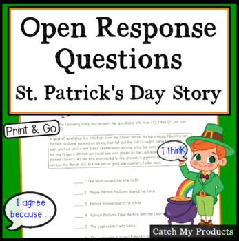 Preview of St. Patrick's Day No Prep Activity Worksheet Accountable Talk Lesson