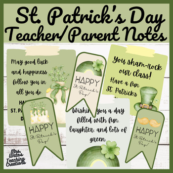 Preview of St. Patrick's Day Student Appreciation Notes - Printable St. Patty's Day Tags