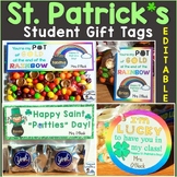 St. Patrick's Day Student Gift Tags & Treat Bag Toppers (E