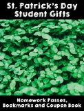 St. Patrick's Day Student Gifts- Coupon Book, Homework Pas