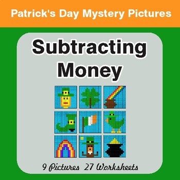 St. Patrick's Day: Subtracting Money - Color-By-Number Math Mystery Pictures