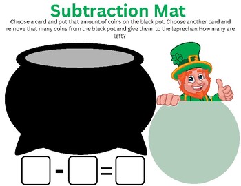 Preview of St. Patrick's Day Subtraction Mat