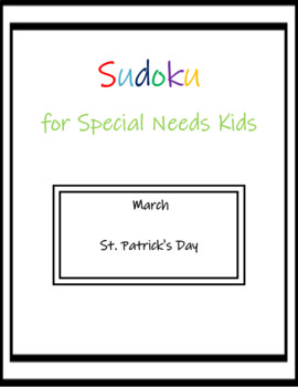 Preview of St. Patrick's Day Sudoku Puzzles for Special Ed (Distance Learning)