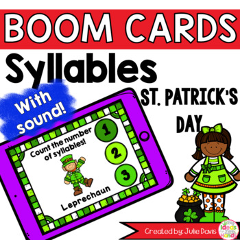 Preview of St Patrick's Day Syllable Task Card Game Boom Cards
