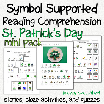Preview of St. Patrick's Day - Symbol Supported Picture Reading Comprehension