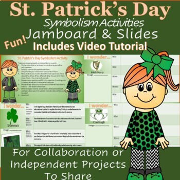 Preview of Jamboard and Slides St. Patrick's Day Symbolism Activity w/ Tutorial