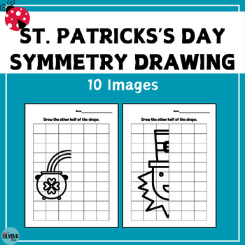 Preview of St. Patrick's Day Symmetry Drawing // St. Patrick's Symmetry Art with Grid Lines