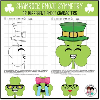 Preview of St. Patrick's Day Activities, Shamrock Symmetry, Symmetry Activities