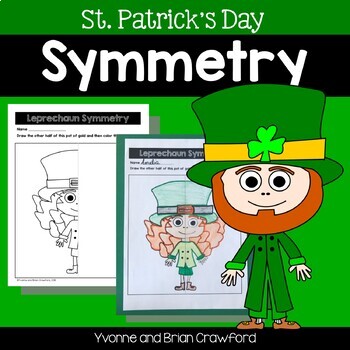 Preview of St. Patrick's Day Symmetry Math + Art Printables 