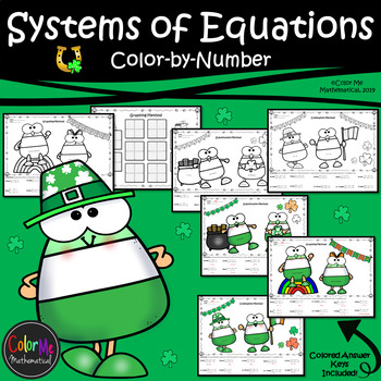Preview of St. Patrick's Day | Systems of Equations | Color-by-Number Worksheets