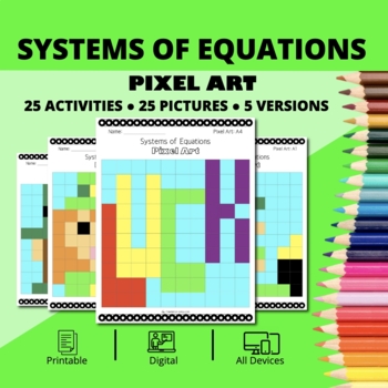 Preview of St. Patrick's Day: Systems of Equations Pixel Art Activity