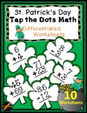St. Patrick's Day Tap the Dots Math Worksheets