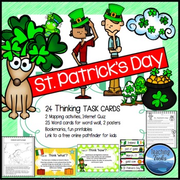 Preview of St Patrick's Day activities: St Patrick's Day Writing Task Cards