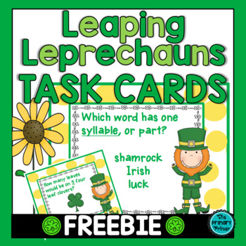 Preview of St. Patrick's Day Task Cards for Language Arts and Math