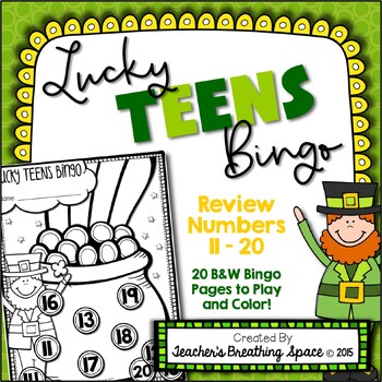 Preview of St. Patrick's Day Teen Number Bingo  |  Lucky TEENS Bingo Numbers 11-20