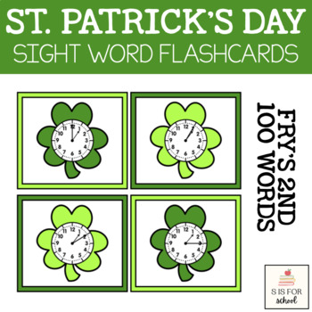 Preview of St. Patrick's Day Telling Time Clock Flashcards {every 5 minute)