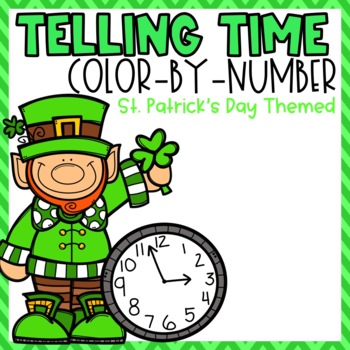 Preview of St. Patrick's Day Telling Time Color-By-Number
