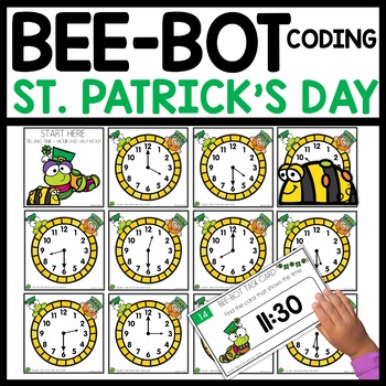 Preview of St. Patrick Telling Time Math Activities Robotics for Beginners Bee Bot Mats