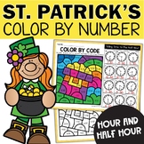 St. Patrick's Day Telling Time to the Hour & Half Hour Col