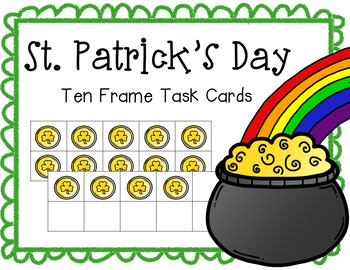Preview of St Patrick's Day Addition Ten Frame Task Cards