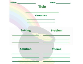 Preview of St. Patrick's Day Theme Story Map- Easel worksheet-Online Learning-Printable
