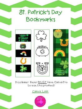 Preview of St. Patrick's Day Themed Bookmark