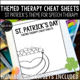 St Patrick's Day Themed Cheat Sheets for Speech Therapy